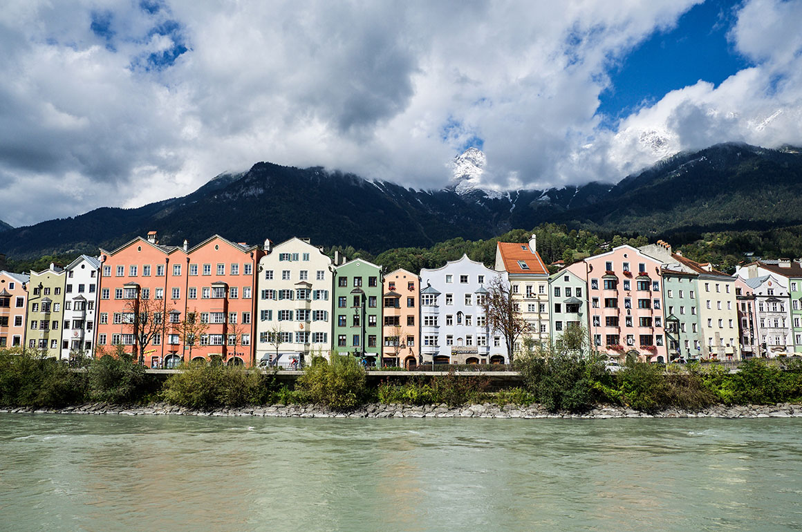 Innsbruck aan de rivier de Inn.