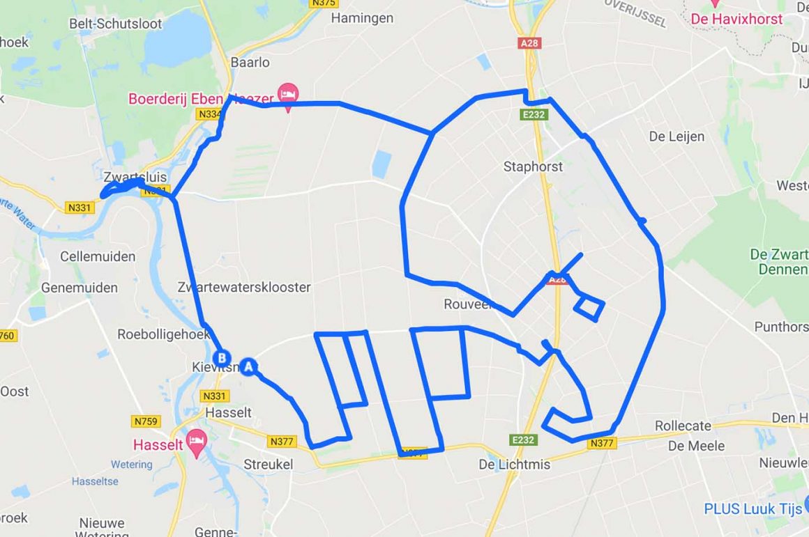 route in Google Maps
